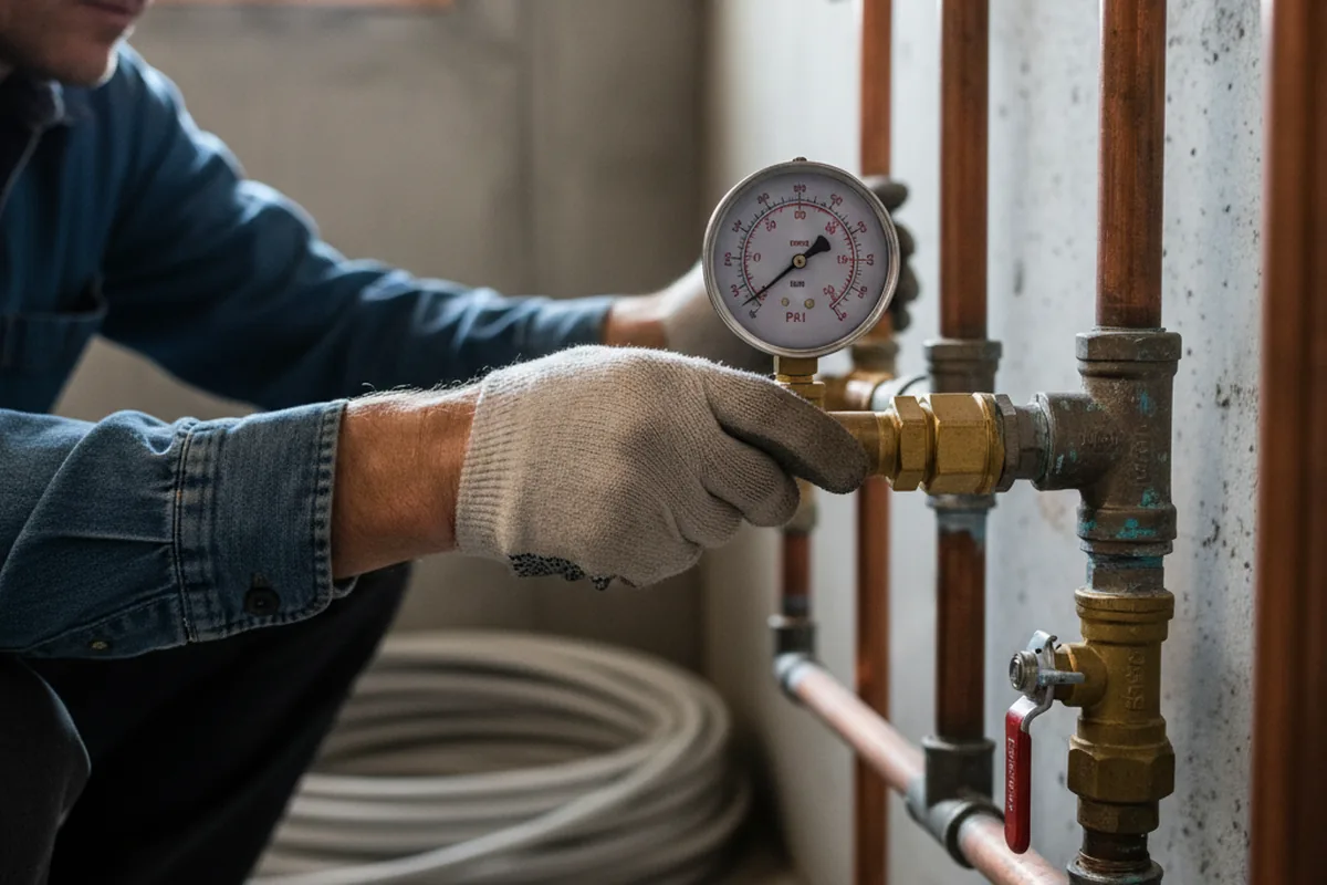 Pressure testing a repaired line during Water Line Repair in Raymore